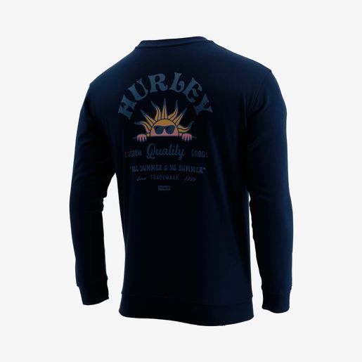 Hurley Maglione Uomo Bengal Fleece Crew - Morbido Pile Con Stampa Fronte/Retro, Stile Casual