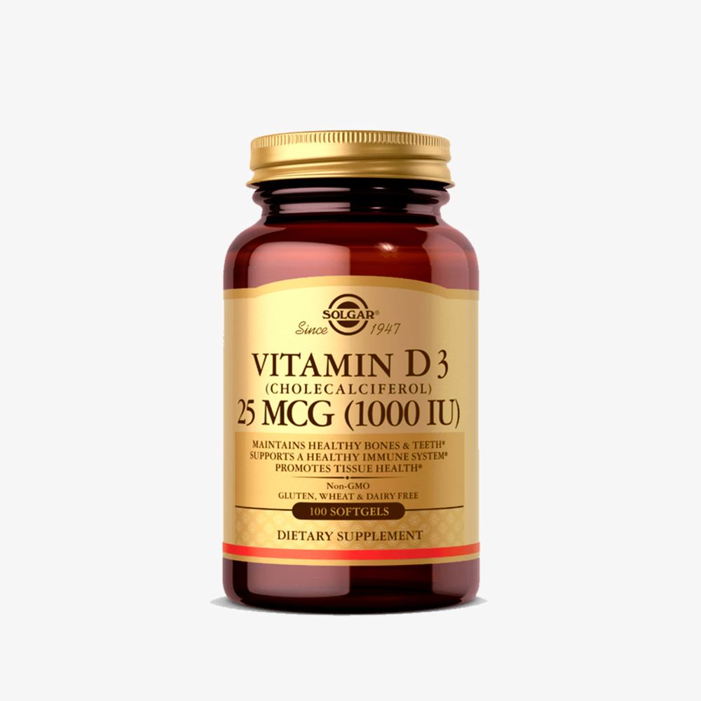 Solgar Vitamin D3 25MCG 1000IU 100 Soft Gels Marathon Sports Perú