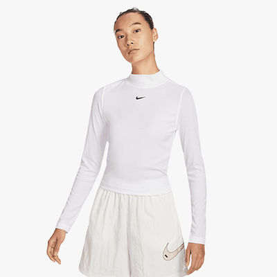 W NSW ESSNTL RIB MOCK LS TOP