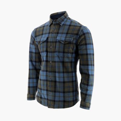 Chemise Eddie Bauer Homme – Manches Courtes – Bleu à Carreaux – Taille L – Respirante