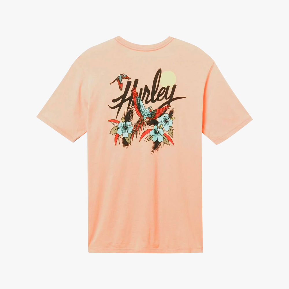Hurley Evd Wash Parrot bay Tee SS Maglietta, Bianco, S Uomo